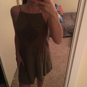 Olive green dress with lace from Target